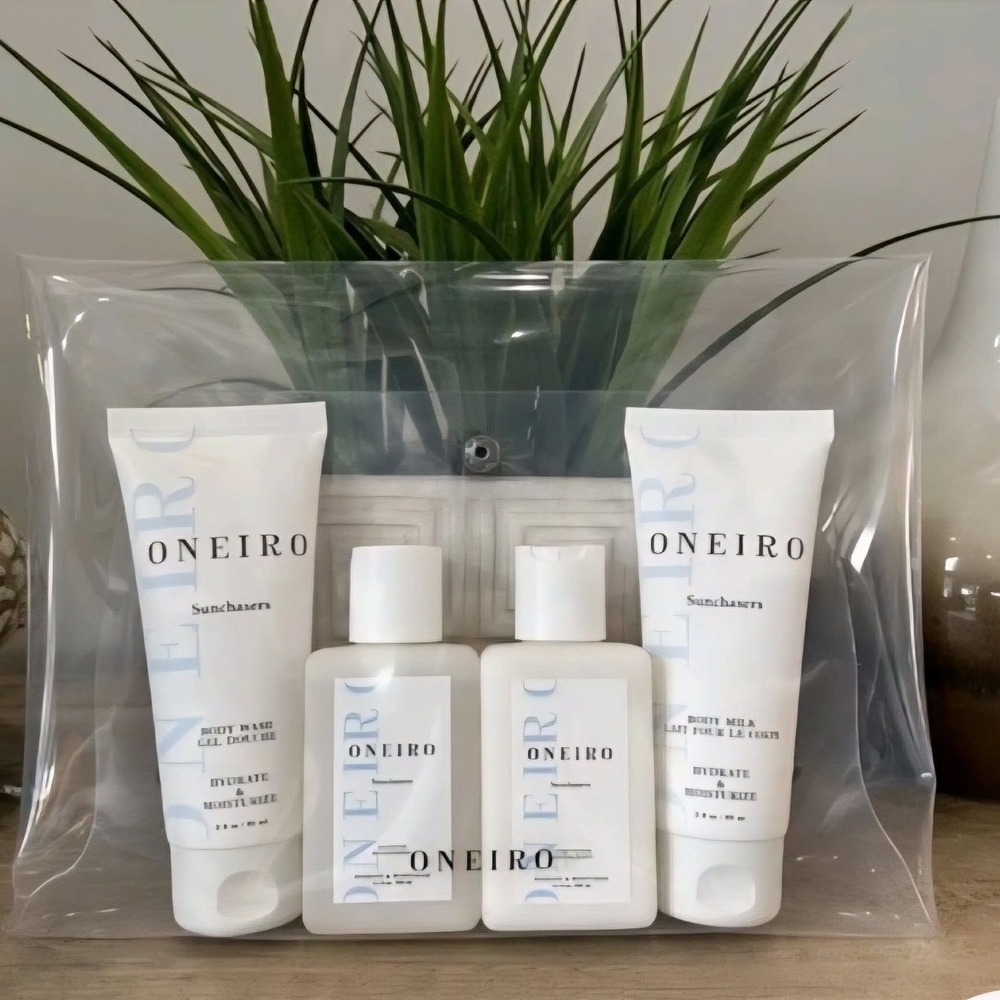 Oneiro Sunchaser 4 Piece Travel Bath Body Set Vegan All Natural Skincare Pouch